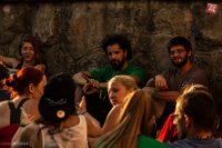 Talianski hostia Emanuele Snider a Filippo Coen sa pozdieľali s účastníkmi meetingu