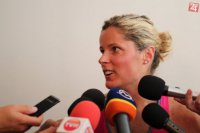 Slovenská lyžiarka Veronika Velez Zuzulová po testoch vo Vojenskom športovom centre Dukla v Banskej Bystrici