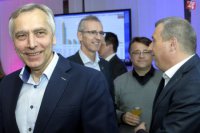 Nálada v centrále KDH po prvých zverejnených predbežných odhadoch výsledkov volieb do Národnej rady SR.