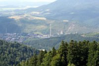 Pohľad na mesto Krompachy zo strediska Plejsy.