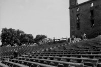 Na archívnej snímke zo 17. mája 1949 v Bratislave amfiteáter na Bratislavskom hrade pred dokončením.