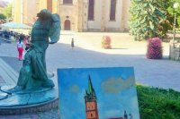 Parádny kúsok priamo na Hlavnej v Prešove. Vasiľ Čurej maľuje s presnosťou chirurga.