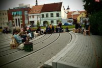 Graeme počas svojho hudobného výkonu v Trnave.