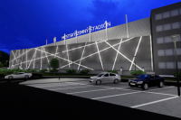 Línie na fasáde evokujú škrabance od korčúľ na ľadovej ploche