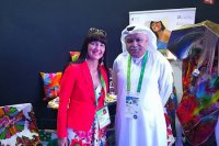 Gabriela Giotto a riaditeľ Qatar pavilónu  EXPO Astana 2017 Mohd Saeed Al-Bloshi
