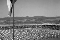 Archívne zábery na prvé cvičenie spartiakiády v roku 1955 v Piešťanoch.