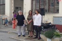 Z otvorenia výstavy, riaditeľ SMD vpravo