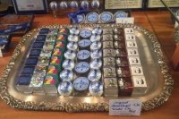 Mozartove gule v modrej farbe.