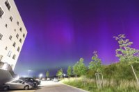 Polárna žiara v štvrti Bory v Bratislave