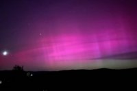 Polárna žiara v obci Obyce