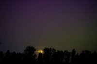 Polárna žiara v obci Vysoká pri Morave