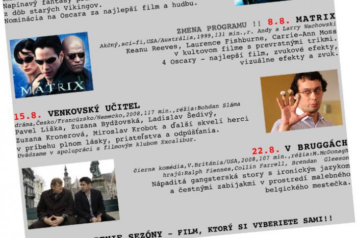 Ilustračný obrázok k článku Letné kino na hvezdárni: Dnes môžete vidieť Matrix