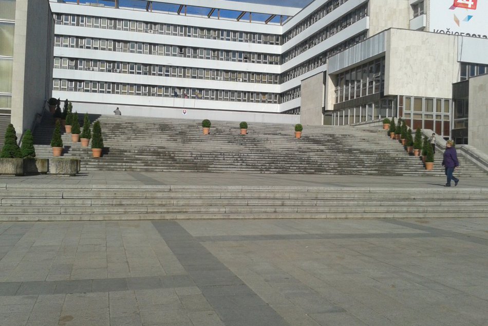 Ilustračný obrázok k článku Betónová plocha pred magistrátom na chvíľu zazelenala: Zelení fešáci už majú nový flek. FOTO