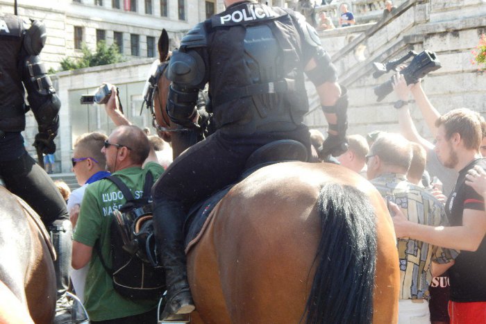 Ilustračný obrázok k článku Protesty na žilinských námestiach Na FOTKÁCH: Provokácie na oboch stranách, plieskanie bičom FOTO