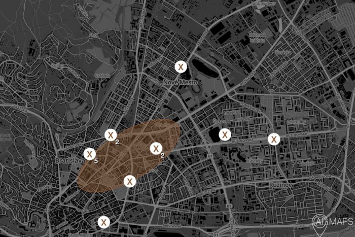 Ilustračný obrázok k článku "Chyťme fantóma!" Dolapiť myzofila, ktorý vyčíňa v Bratislave, by mohla pomôcť táto mapa