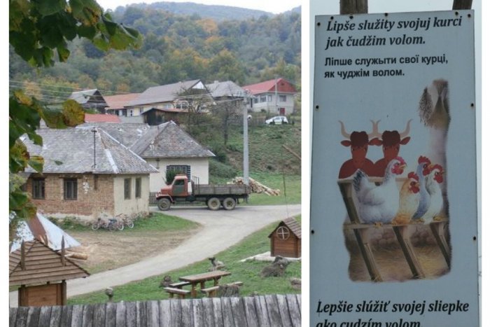 Ilustračný obrázok k článku Drevené kostolíky v Bukovských vrchoch: Turistov prekvapujú miniatúry a takéto vtipné tabule, FOTO