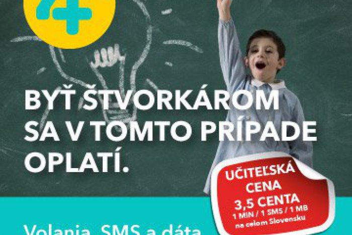 Ilustračný obrázok k článku 4ka pre slovenských učiteľov: Bonus za aktiváciu, prenos telefónneho čísla a výhodné telefonovanie, smskovanie či dátovanie