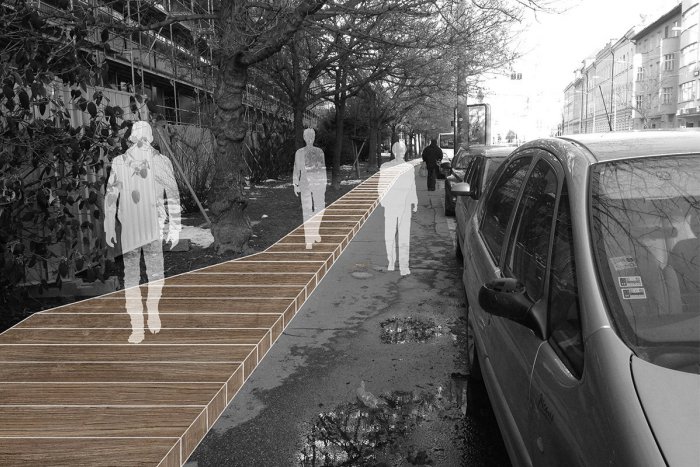 Ilustračný obrázok k článku Na chodníku na Radlinského ulici hrajú chodci hru kto z toho. Dočkáme sa rozšírenia?