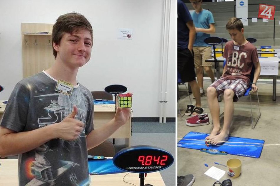 Ilustračný obrázok k článku Bystrický študent držiteľom piatich rekordov. Rubikovu kocku poskladá aj nohami