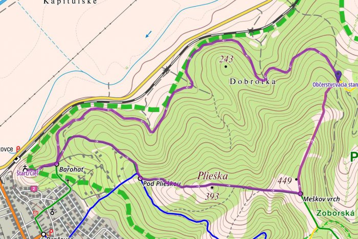 Mapa 9,5 km trate