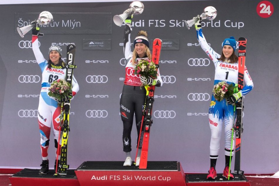 Ilustračný obrázok k článku Vlhová opäť na pódiu: V slalome Svetového pohára skončila na treťom mieste, FOTO