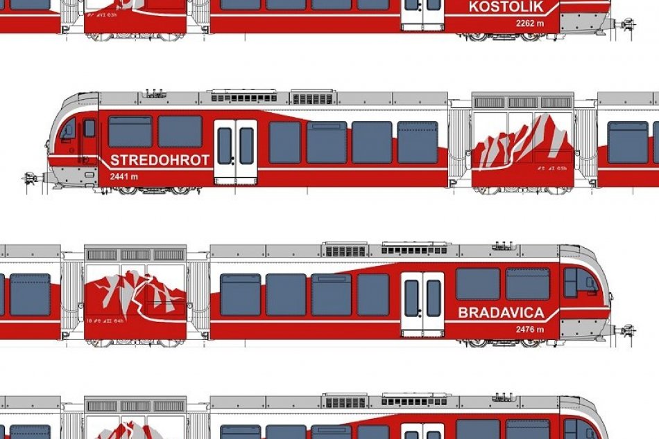 Ilustračný obrázok k článku V Tatrách pribudne päť nových železničných vozidiel: Zdobiť ich budú menej známe tatranské vrchy