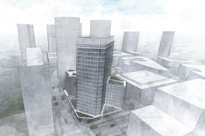 Ilustračný obrázok k článku V komplexe Twin City pribudne ďalšia budova. Vyrastie na mieste dočasnej autobusovej stanice