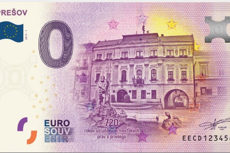 Ilustračný obrázok k článku Budeme si môcť kúpiť prešovskú nulovú eurobankovku: Pozrite si jej podobu