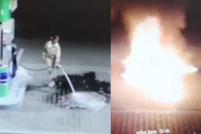 Ilustračný obrázok k článku Dráma na čerpačke: Žena vypúšťala na zem benzín, potom založila požiar, VIDEO