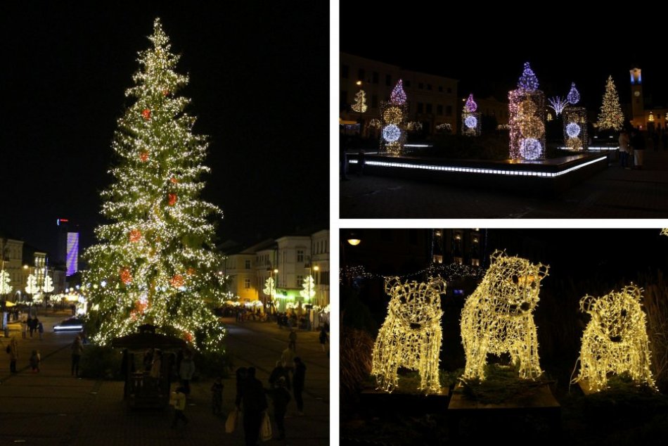 Ilustračný obrázok k článku HLASUJTE: Páči sa vám Bystrica vo vianočnom šate? Takto žiari po zotmení, FOTO
