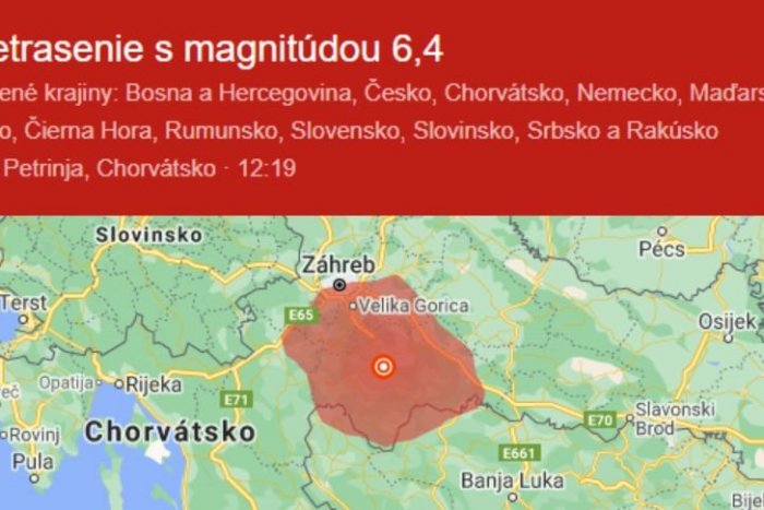 Ilustračný obrázok k článku Cítili ste otrasy? V Chorvátsku bolo zemetrasenie a zem sa chvela až v Trnave!