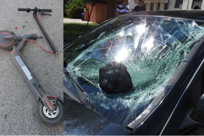 Ilustračný obrázok k článku Prvá vážna nehoda kolobežkára s autom: Muž skončil na prednom skle! FOTO