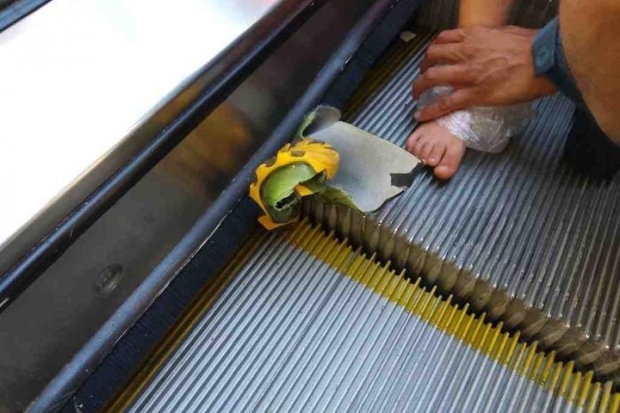 Illustrative image for the article Horror on an escalator in a department store!  The boy almost lost his leg, PHOTO