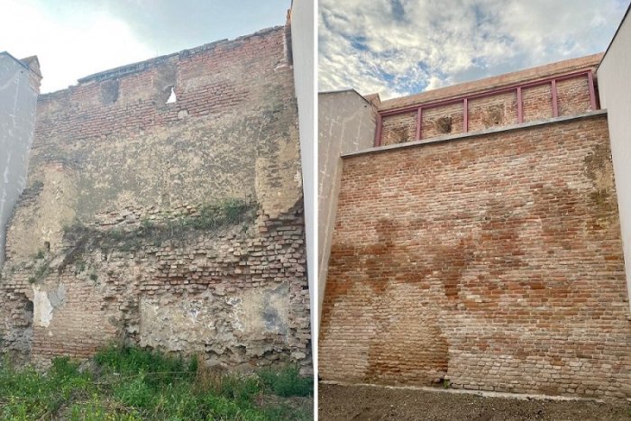 Ilustračný obrázok k článku Naklonený hradbový múr opravili: Pri obnove použili starú tehlu