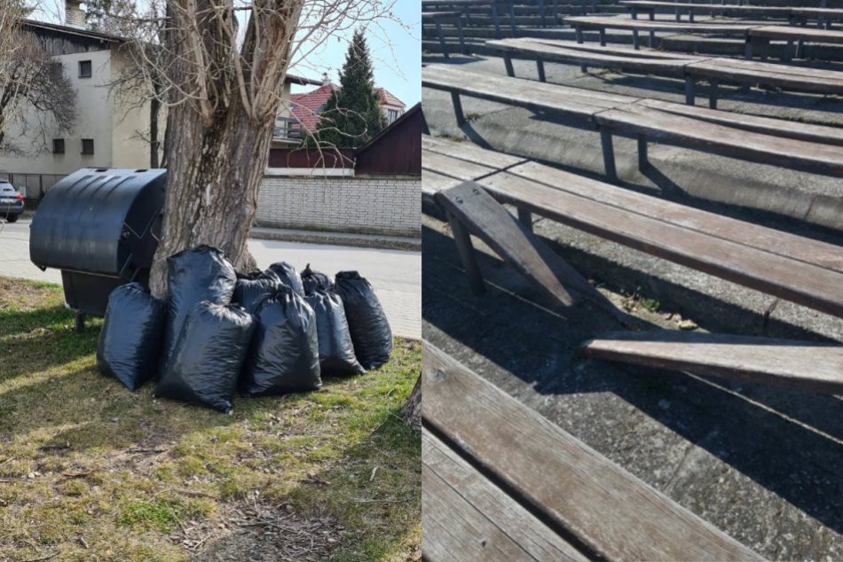 Ilustračný obrázok k článku Porozbíjané fľaše aj zlomená lavička: Na amfiteátri vyzbierali desať vriec odpadu