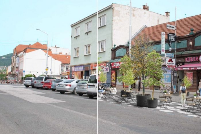 Ilustračný obrázok k článku Nitra predĺži svoju pešiu zónu o 50 metrov: Vedľa ulice bude sedenie a stromy, FOTO