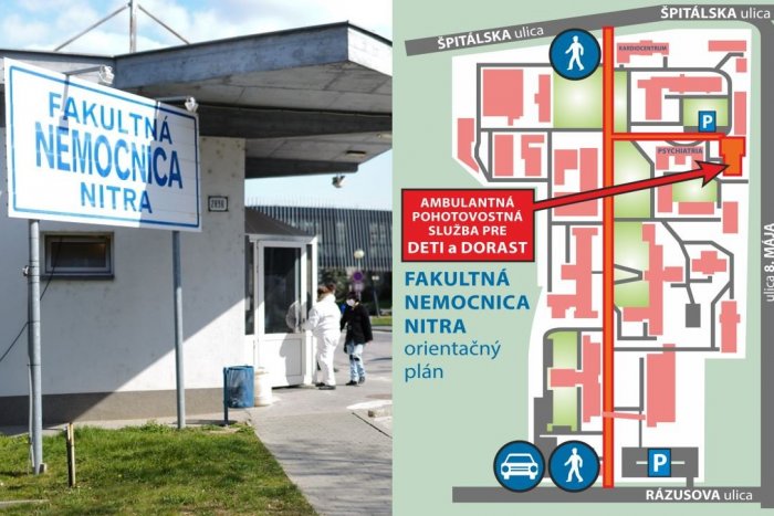Ilustračný obrázok k článku Detská pohotovosť v Nitre sa presťahuje: Od augusta bude v nemocnici, MAPA