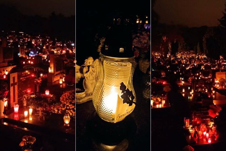 Ilustračný obrázok k článku Na blízkych spomíname aj v Nitre: Cintoríny rozžiarili tisíce sviečok, FOTO