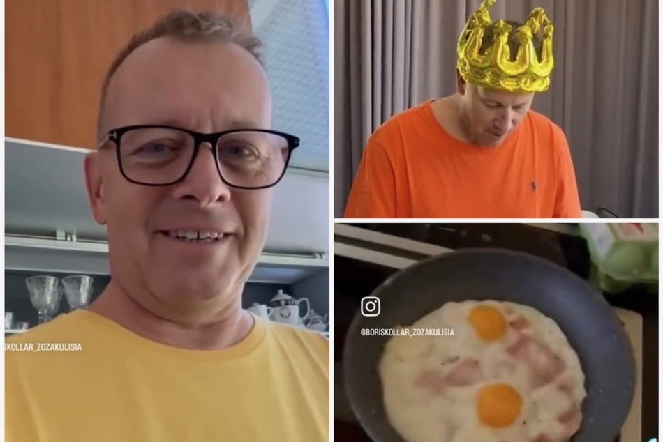 Ilustračný obrázok k článku TAKTO ste ešte Borisa Kollára nevideli: S korunou na hlave a pri príprave vajec, FOTO