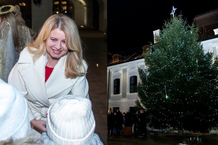 Ilustračný obrázok k článku Pozrite si tú NÁDHERU: Pred Prezidentským palácom už žiari vianočný stromček, FOTO