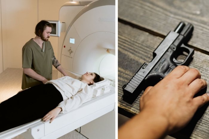 Ilustračný obrázok k článku Pacientka na magnetickú rezonanciu prepašovala PIŠTOĽ: Prestrelila si ZADOK