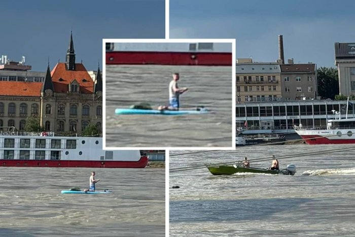 Ilustračný obrázok k článku RISKOVAL život! Muž na paddleboarde sa plavil po rozvodnenom Dunaji, NEMAL ani vestu