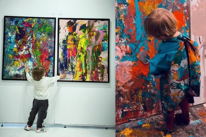 Ilustračný obrázok k článku Dvojročný chlapec je GÉNIUS! Jeho maľby sa predávajú za TISÍCE eur, FOTO
