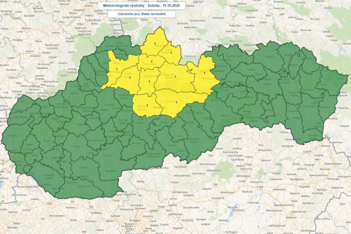 Výstrahy pred vetrom na horách (10. a 11. októbra)