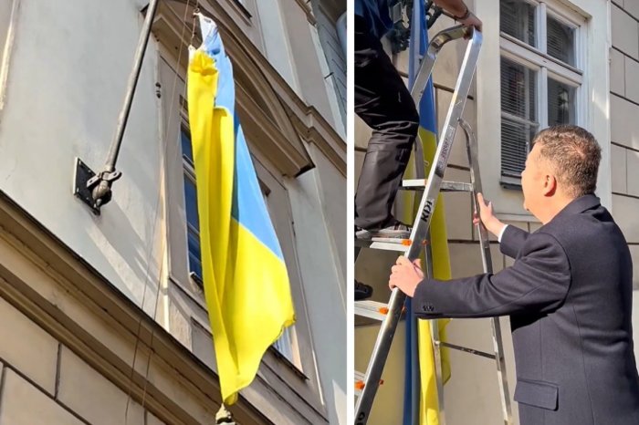 Ilustračný obrázok k článku Prvý krok Okamuru ako ŠÉFA českej snemovne: Z budovy dal ZVESIŤ ukrajinskú vlajku