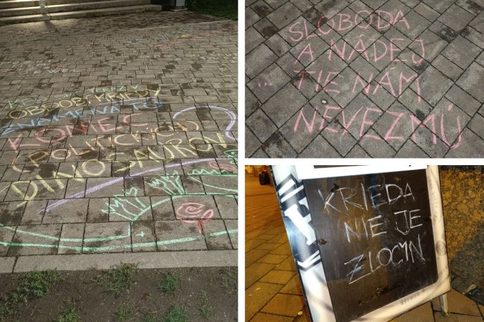 Ilustračný obrázok k článku Ľudia vytiahli KRIEDY: Odkazy vo VEĽKOM pribúdajú na chodníkoch aj pred podnikmi, FOTO