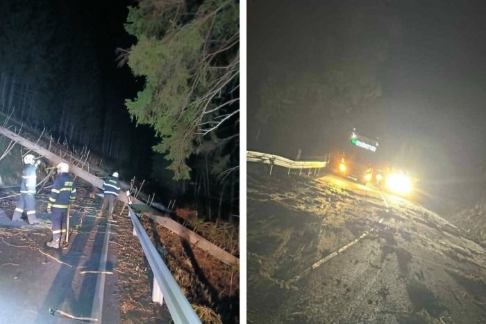 Ilustračný obrázok k článku Nočná DRÁMA na Horehroní: POPADANÉ stromy UVÄZNILI autá aj linkový autobus, FOTO