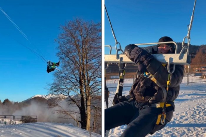 Ilustračný obrázok k článku ATRAKCIA, akú len tak nenájdete: Novú OBRIU hojdačku vyskúšal aj Boris Kollár, VIDEO