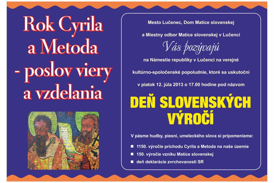 Pozvánka Cyril a Metod