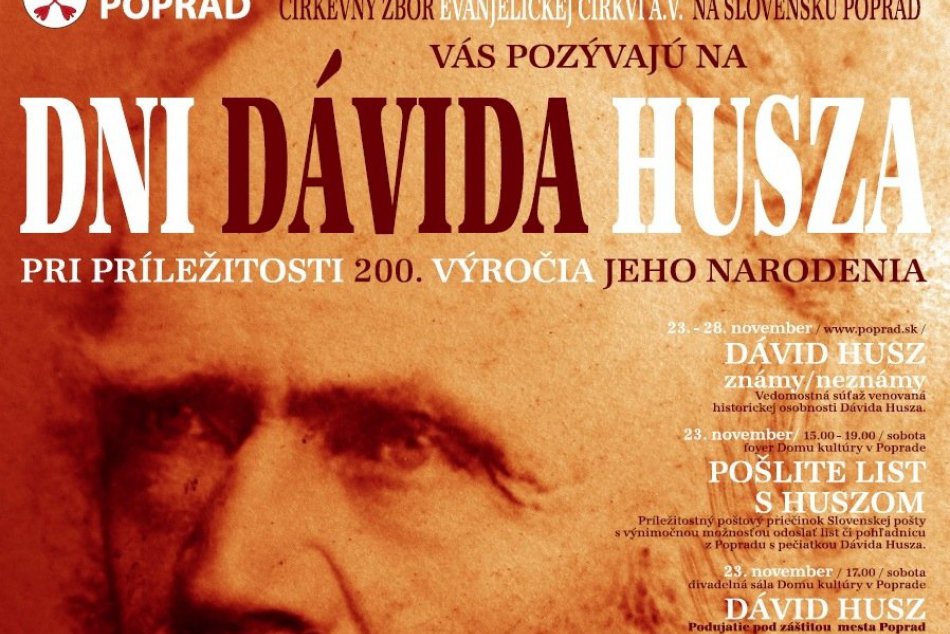 Dávid Husz sa narodil pred 200 rokmi. Aj vďaka nemu je možno Poprad okresným mes